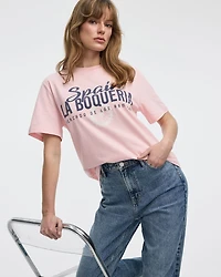 T-shirt ample à imprimé graphique col rond