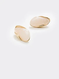 Earrings with Oval Resin Pieces