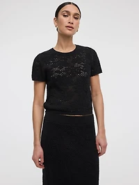 Short-Sleeve Crew-Neck Pullover