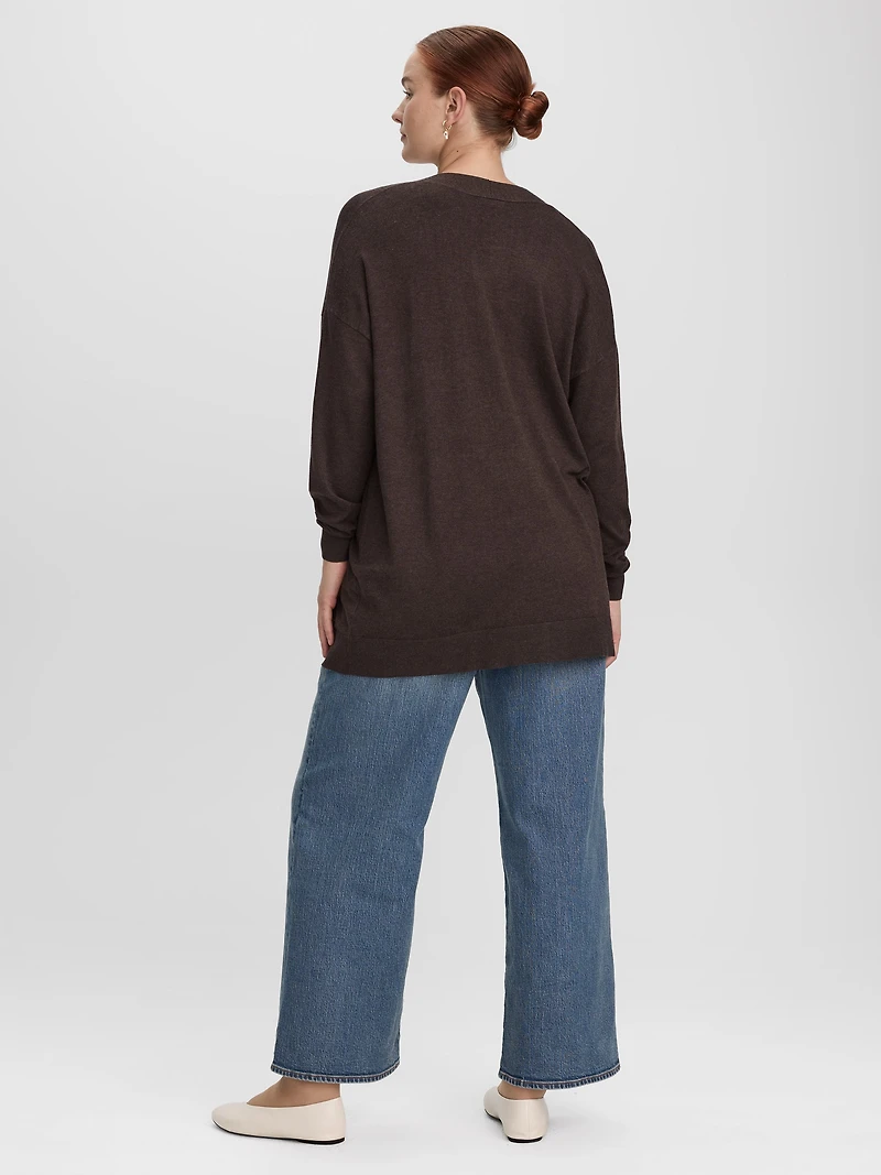 Long-Sleeve Open Cardigan with Pockets - R Essentials