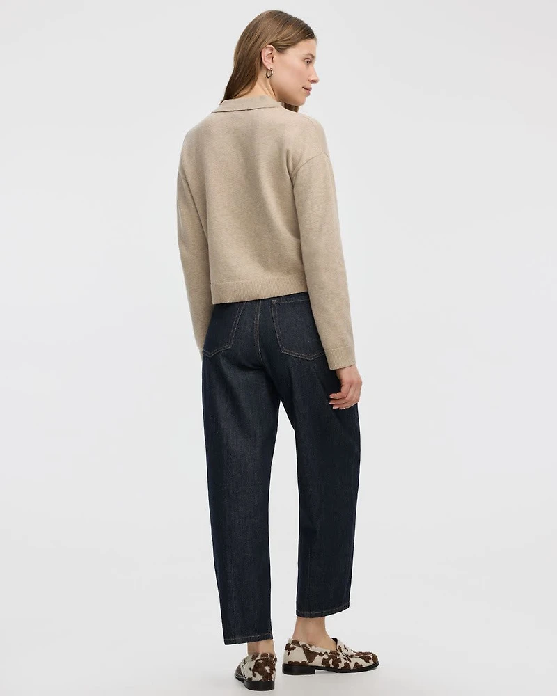 Long-Sleeve Polo Cardigan