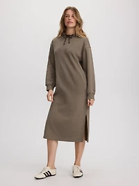 Robe midi à capuchon en French Terry