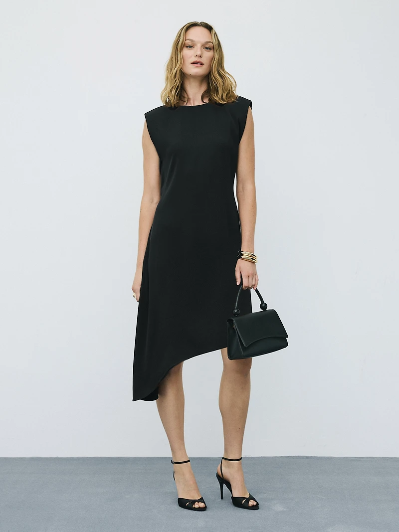 Robe midi sans manches avec épaulettes