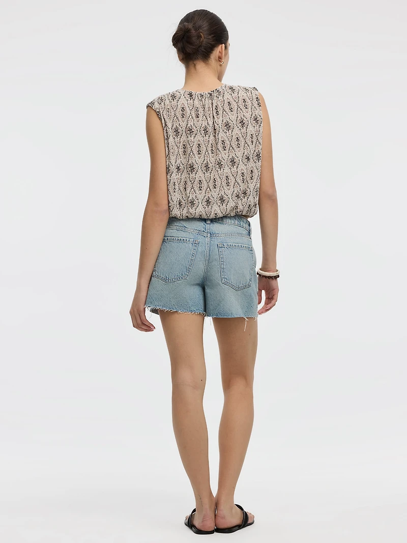 Camisole à col rond avec ourlet bulle