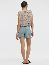 Camisole à col rond avec ourlet bulle