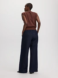 Veste en tricot sans manches à col rond