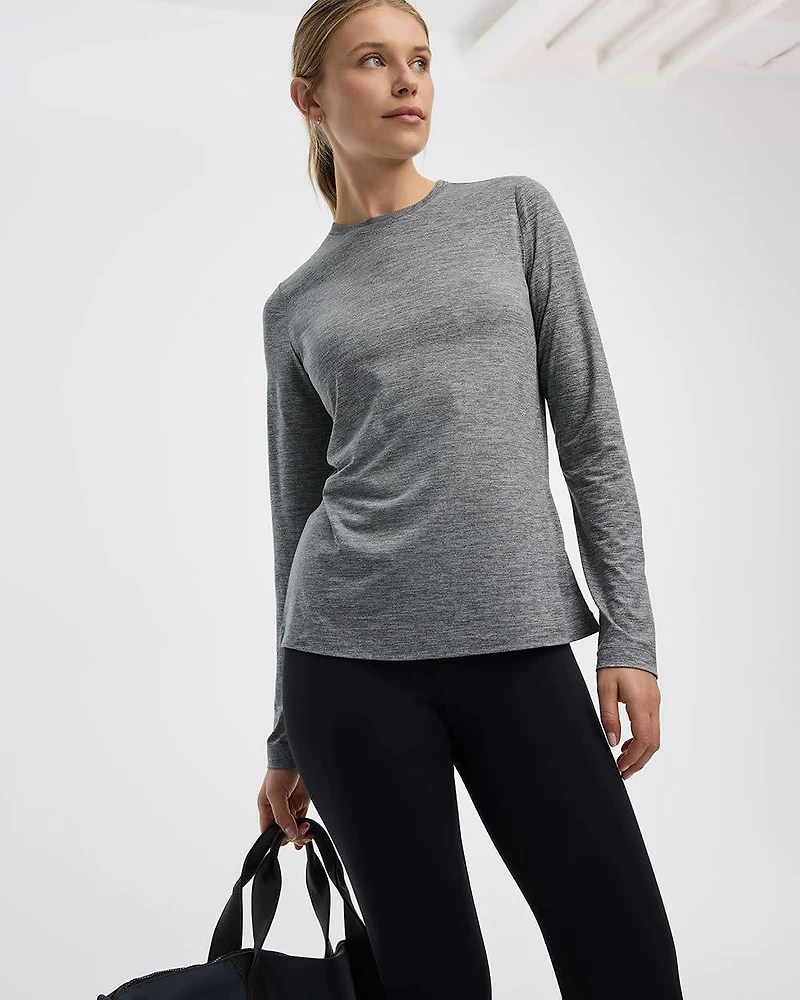 T-shirt à col rond et manches longues - DRY-LUX (MD) Hyba Essentiels