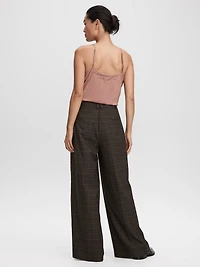 Plaid Wide-Leg High-Rise Pants - The Timeless
