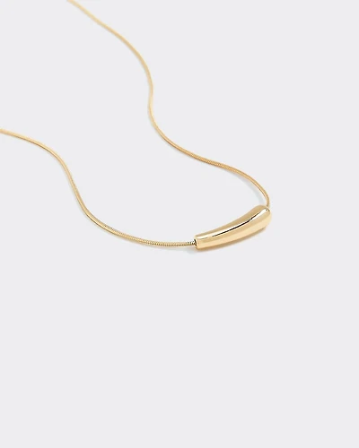 Stainless Steel Short Necklace with Tube Pendant