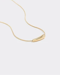 Stainless Steel Short Necklace with Tube Pendant