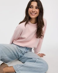 Fleece Sweatshirt with Bubble Hem