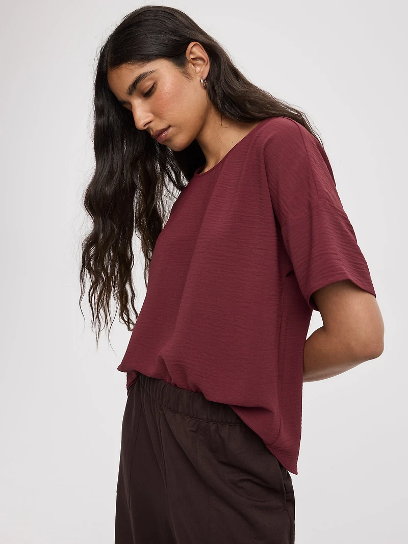 Crew-Neck T-Shirt Blouse