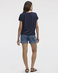 T-shirt à  manches courtes dolman et col bateau