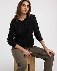 Long-Sleeve Crew-Neck PlushSoft Cardigan