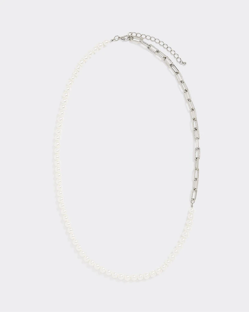 Long Half-Pearl Necklace