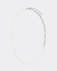 Long Half-Pearl Necklace