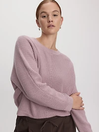 Long-Dolman-Sleeve Crew-Neck Pullover