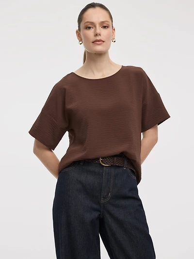Crew-Neck T-Shirt Blouse