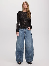 Mid-Rise Barrel Jean