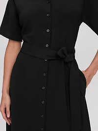 Short-Sleeve Midi Shirtdress
