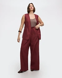 Wide-Leg Linen-Blend Pant