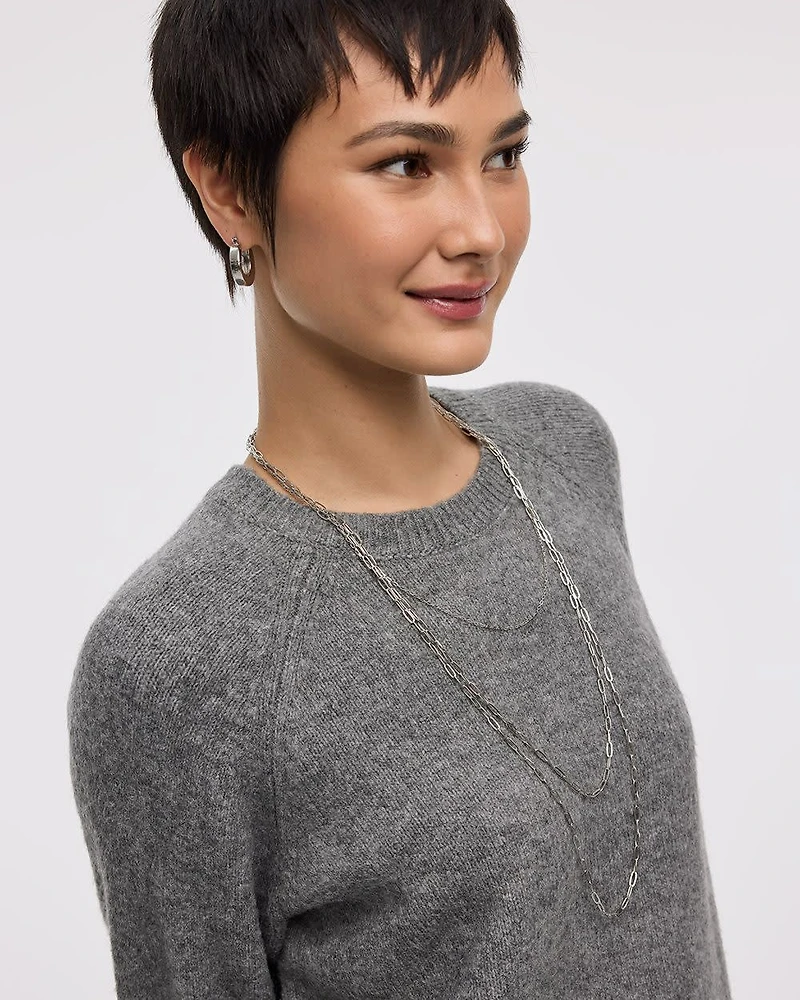 Robe DouceMaille à manches longues et col rond