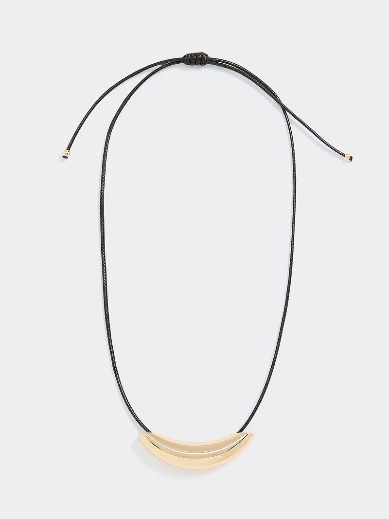 Collier en corde avec barre incurvée an acier inoxydable