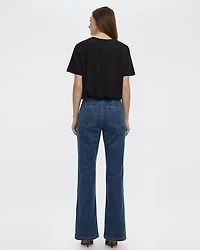 Crew-Neck Tee with Bubble Hem