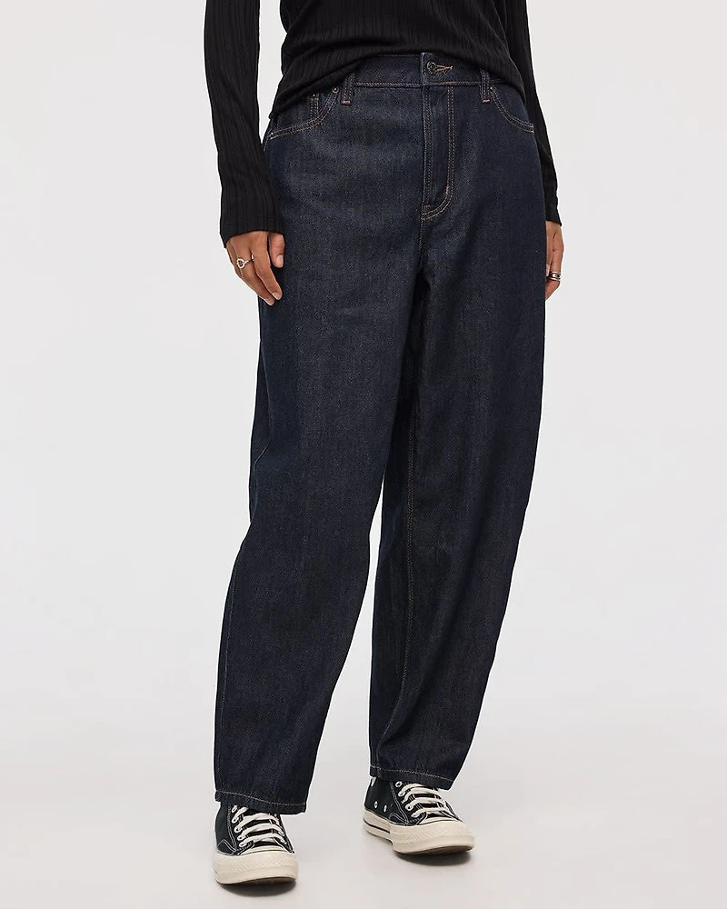 Jeans taille haute à jambe ballon