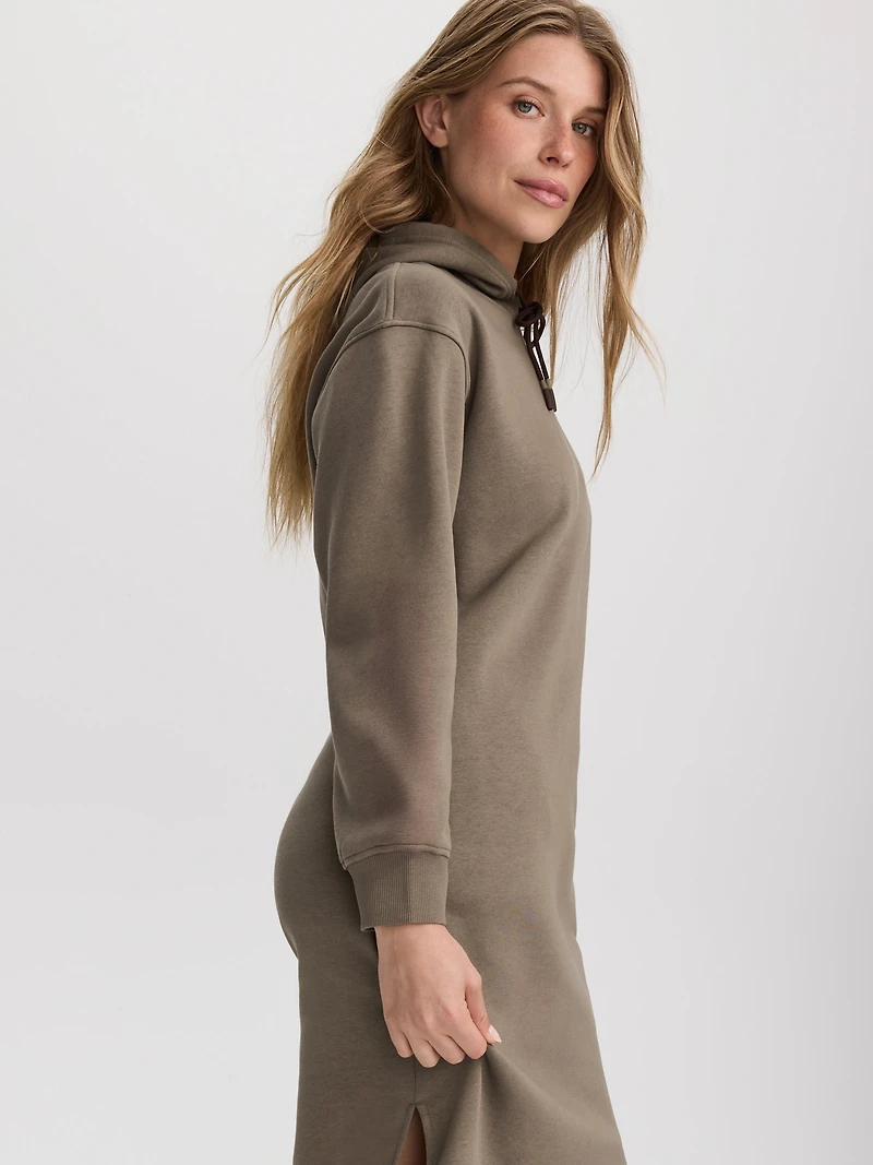 French Terry Hooded Midi Dress