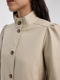 Cropped Faux Leather Jacket