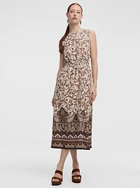 Robe maxi sans manches à col rond