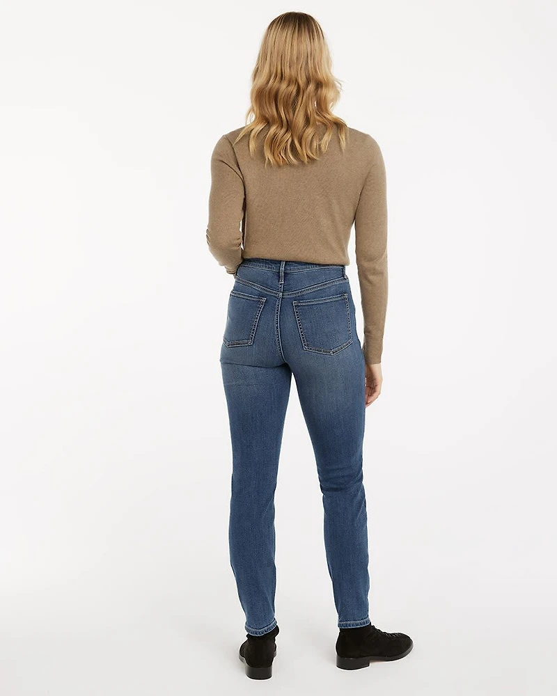 High-Rise Medium Wash Jean with Skinny Leg