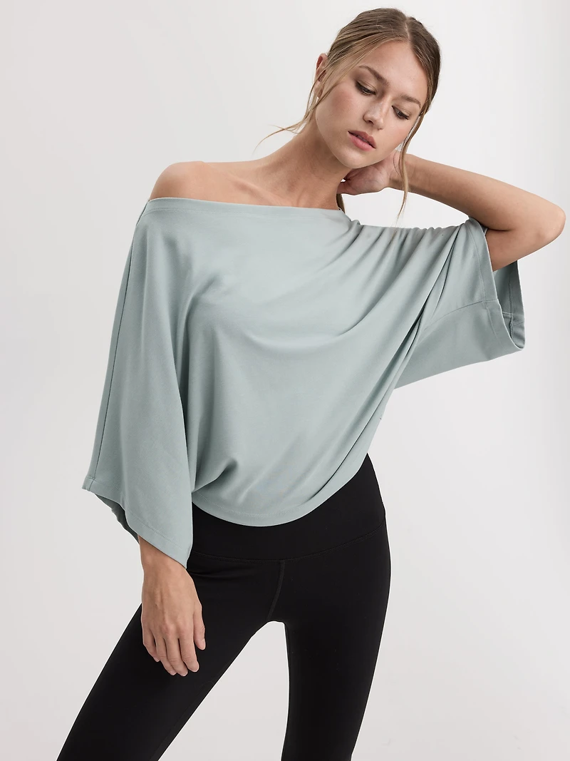Dolman-Sleeve Boat-Neck Top