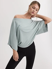 Dolman-Sleeve Boat-Neck Top