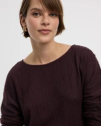 Long-Sleeve Boat-Neck Top