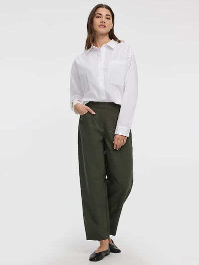 Pantalon taille mi-haute à jambe ballon