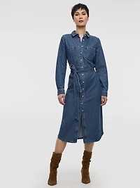Midi Shirt Denim Dress