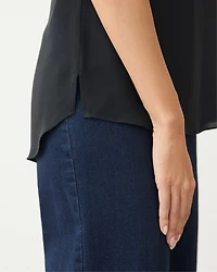 Blouse à manches très courtes et col fendu - R Essentials