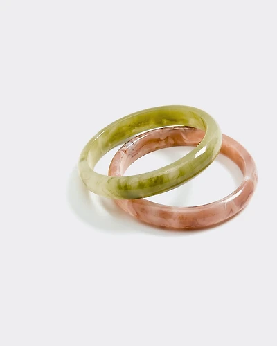 Bracelets manchettes en résine - Ens. de 2