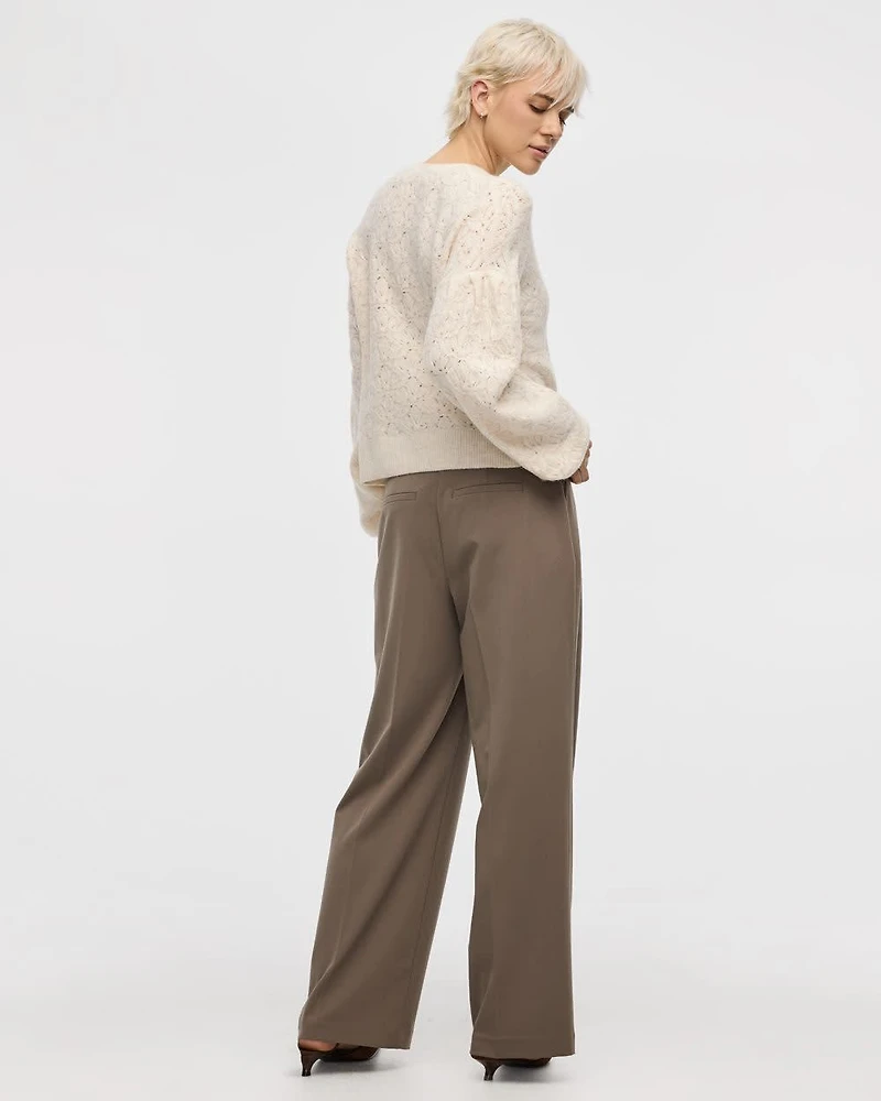 Long-Balloon-Sleeve Boat-Neck Pullover