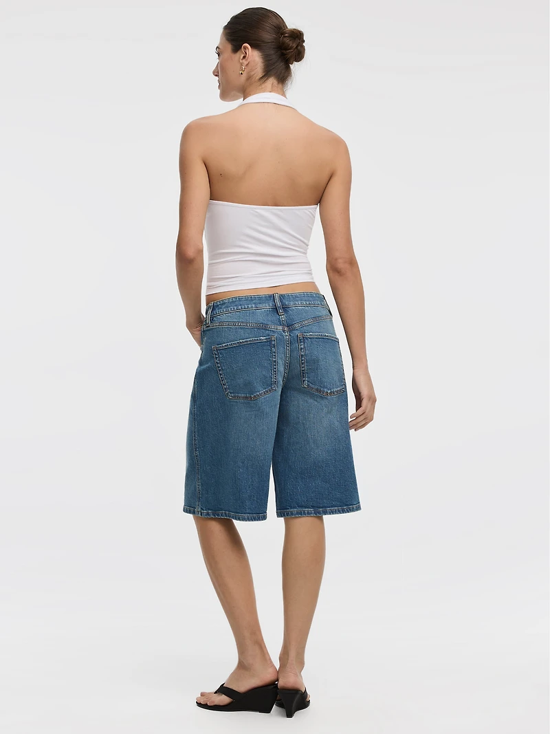 Mid-Rise Denim Bermuda