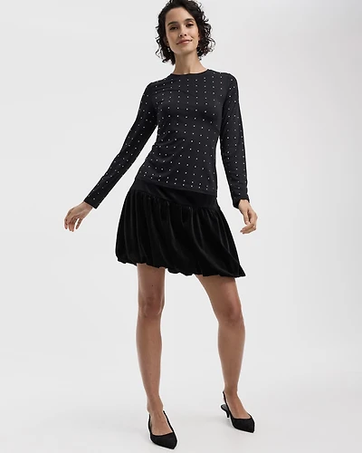 Velvet Bubble Mini-Skirt