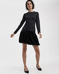 Velvet Bubble Mini-Skirt