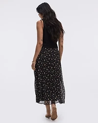 Pleated-Chiffon Midi Skirt