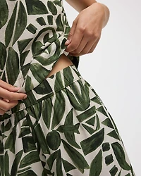 Wide-Leg High-Rise Pull-On Pant