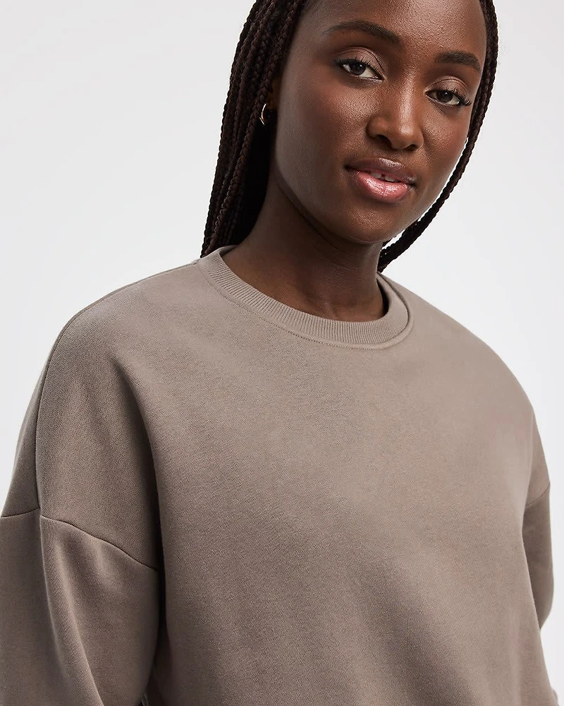 Fleece Sweatshirt with Bubble Hem