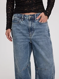 Mid-Rise Barrel Jean