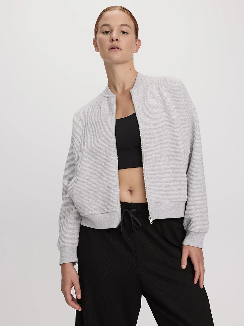 Veste style aviateur en jacquard