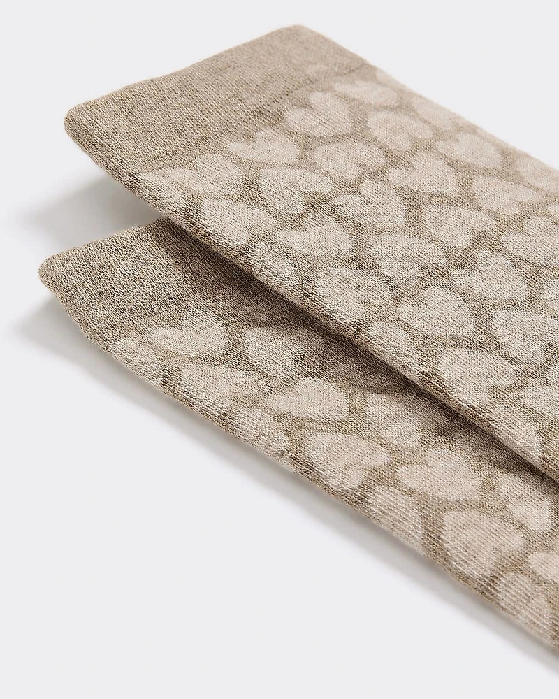 Bas mi-mollet avec coeurs